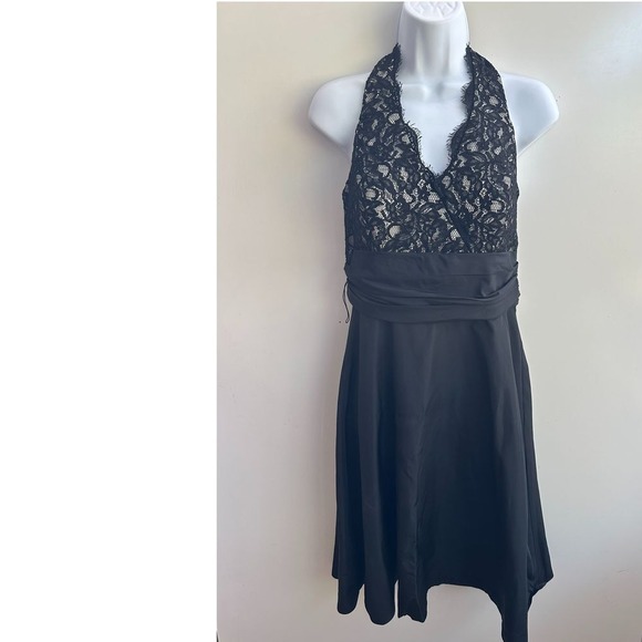 White House Black Market Lace Dress Black Whimsigoth Size 8‎ NWOT - Picture 10 of 13